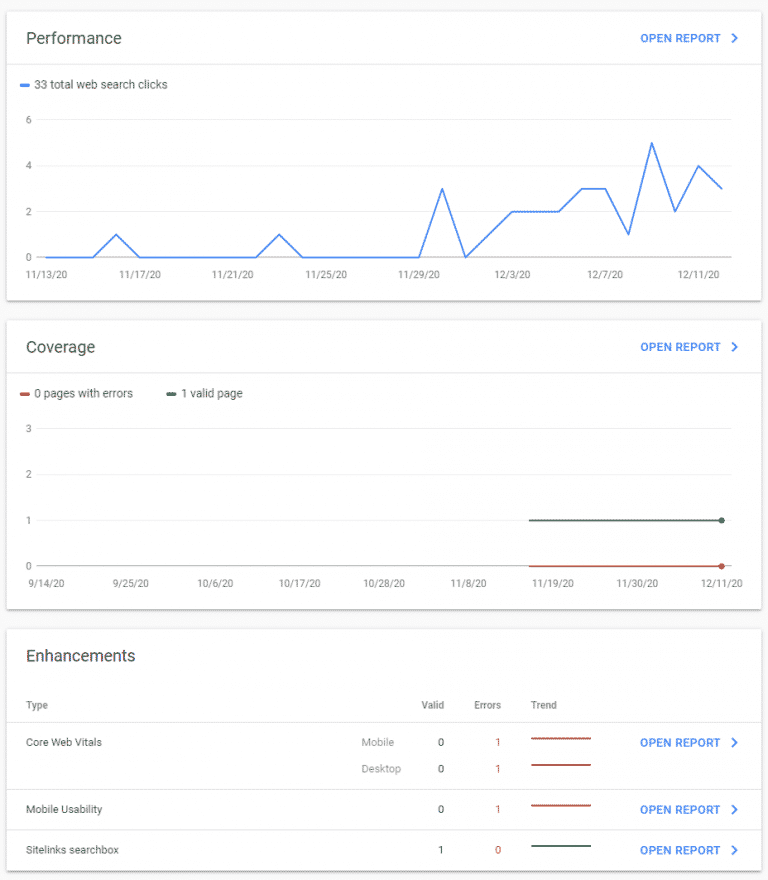 search console report