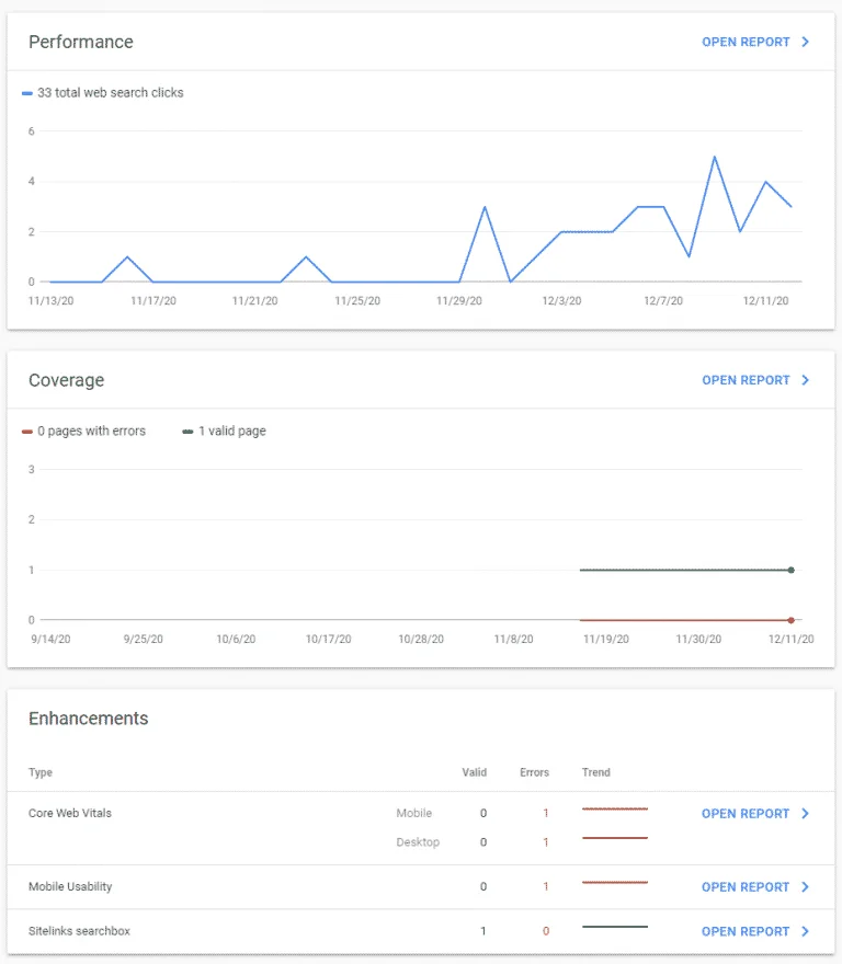 search console report