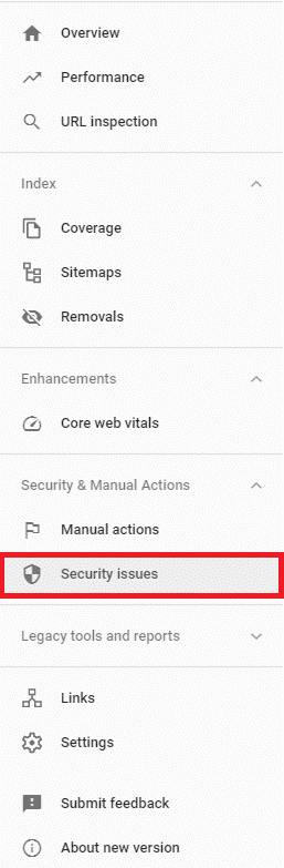 security issues in google search console