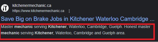 Kitchener Meta Descriptions