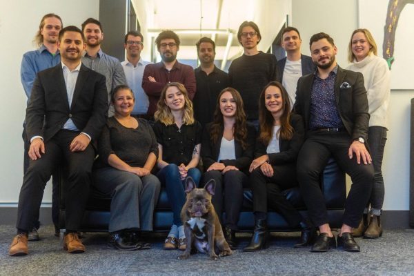 full team sitting at their office